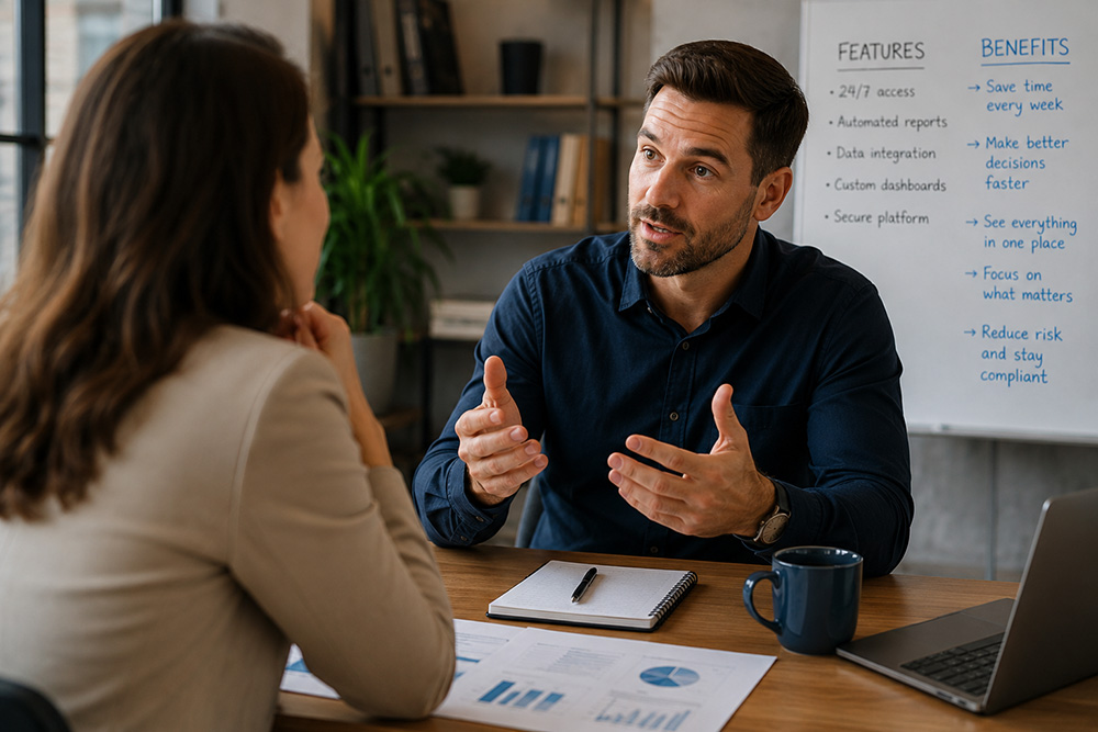 Selling benefits, not features 1 Selling benefits, not features